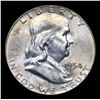 Image 2 : 1954-p Franklin Half Dollar 50c Grades Choice Unc