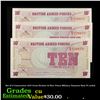Image 1 : Set of 2 Concecutive 1972 Great Britain 10 New Pence Military Payment Note P# m45A Grades CU