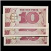 Image 3 : Set of 2 Concecutive 1972 Great Britain 10 New Pence Military Payment Note P# m45A Grades CU