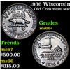 Image 1 : 1936 Wisconsin Old Commem Half Dollar 50c Grades GEM++ Unc