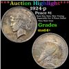 Image 1 : 1924-p Peace Dollar $1 Grades Choice+ Unc