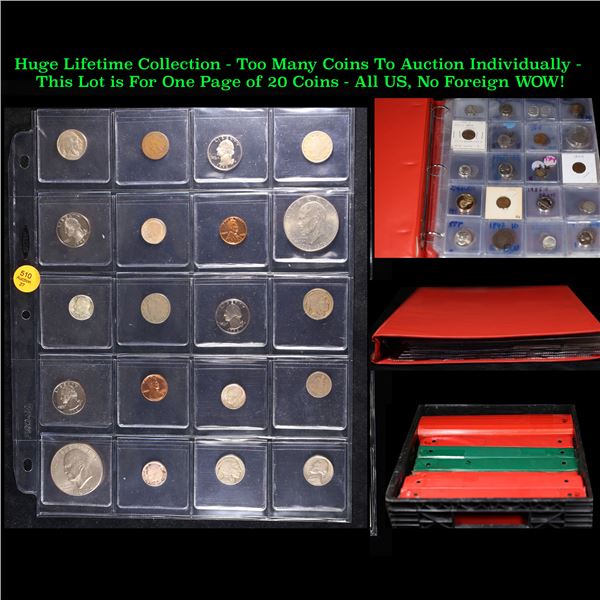 Huge Liifetime Collection - Too Many Coins To Auction Individually - This Lot is For One Page of 20 