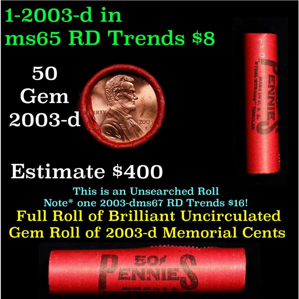 Shotgun Lincoln 1c roll, 2003-d 50 pcs Steel-Strong Wrapper.