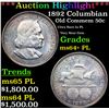 Image 1 : ***Auction Highlight*** 1892 Columbian Old Commem Half Dollar 50c Graded ms64+ PL BY SEGS (fc)
