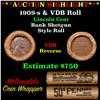 Image 1 : ***Auction Highlight*** Lincoln Wheat cent 1c orig Brandt McDonalds roll, 1909-s end, VDB other end 