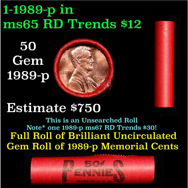Shotgun Lincoln 1c roll, 1989-p 50 pcs Steel-Strong Wrapper.