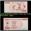 Image 1 : 2088  Zimbabwe 10 Million Dollar Note P# 55A Grades vf+