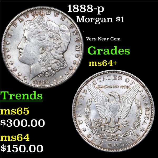 1888-p Morgan Dollar $1 Grades Choice+ Unc