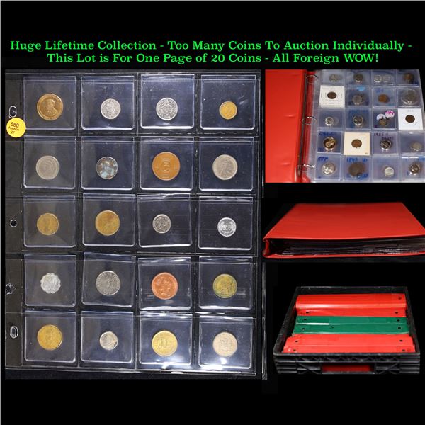Huge Liifetime Collection - Too Many Coins To Auction Individually - This Lot is For One Page of 20 