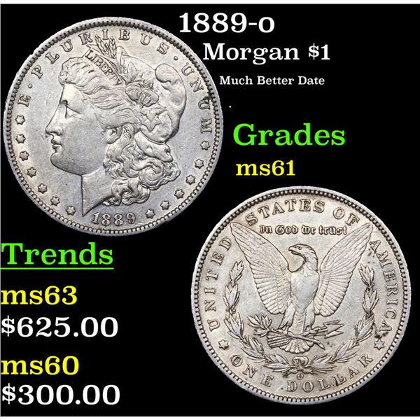 1889-o Morgan Dollar $1 Grades BU+