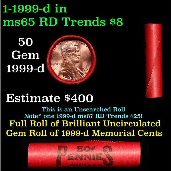 Shotgun Lincoln 1c roll, 1999-d 50 pcs Steel-Strong Wrapper.