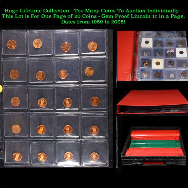 Huge Liifetime Collection - Too Many Coins To Auction Individually - This Lot is For One Page of 20 