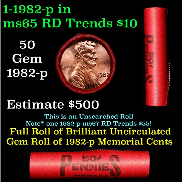 Shotgun Lincoln 1c roll, 1982-p 50 pcs Steel-Strong Wrapper.