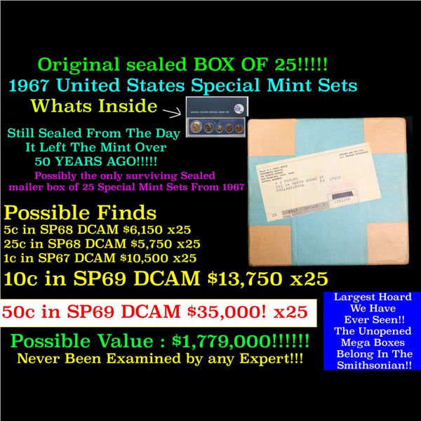 ***Auction Highlight*** In Original Shipping Box, Never Open! 25x 1967 United States Special Mint Se