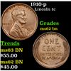 Image 1 : 1910-p Lincoln Cent 1c Grades Select Unc BN