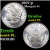 Image 1 : 1897-p Morgan Dollar $1 Grades Choice Unc PL