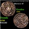 Image 1 : 1868 (AH1285) Morocco 4 Fulus KM# 5, C# 166.1 Grades vf++
