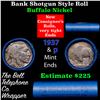 Image 1 : Buffalo Nickel Shotgun Roll in Old Bank Style 'Abbott Coin Counter' Wrapper 1937 & p Mint Ends