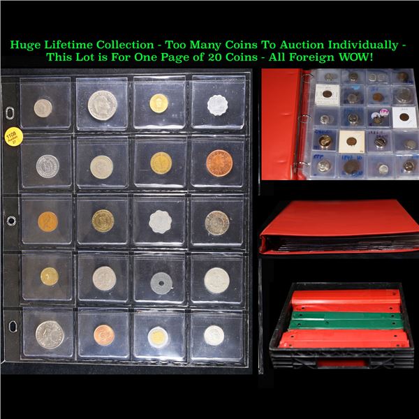 Huge Liifetime Collection - Too Many Coins To Auction Individually - This Lot is For One Page of 20 