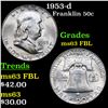 Image 1 : 1953-d Franklin Half Dollar 50c Grades Select Unc FBL