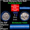 Image 1 : Buffalo Nickel Shotgun Roll in Old Bank Style 'Abbott Coin Counter' Wrapper 1935 & p Mint Ends