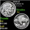 Image 1 : 1918-d Buffalo Nickel 5c Grades f, fine