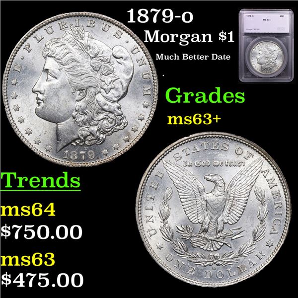 1879-o Morgan Dollar $1 Graded ms63+ By SEGS