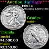 Image 1 : ***Auction Highlight*** 1920-s Walking Liberty Half Dollar 50c Graded Select+ Unc BY USCG (fc)
