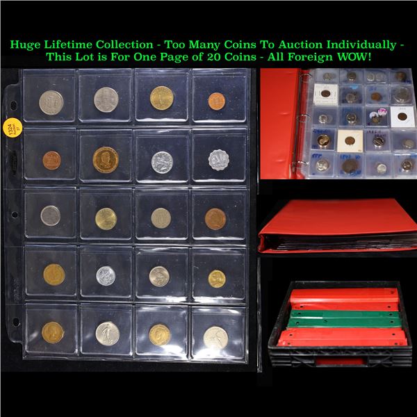 Huge Liifetime Collection - Too Many Coins To Auction Individually - This Lot is For One Page of 20 