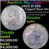 Image 1 : ***Auction Highlight*** 1823 Capped Bust Half Dollar O-108 50c Graded Choice Unc BY USCG (fc)