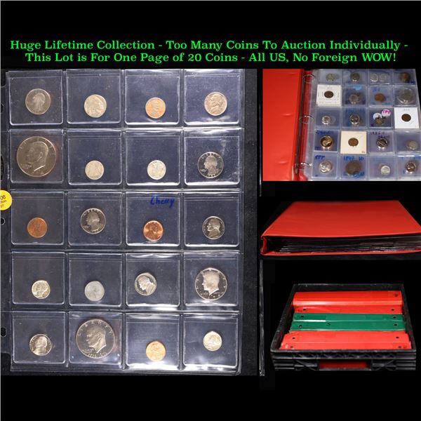 Huge Liifetime Collection - Too Many Coins To Auction Individually - This Lot is For One Page of 20 