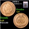 Image 1 : 1909-s Indian Cent 1c Graded vg8 By SEGS