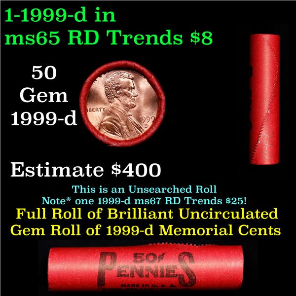 Shotgun Lincoln 1c roll, 1999-d 50 pcs Steel-Strong Wrapper.
