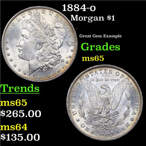 1884-o Morgan Dollar $1 Grades GEM Unc