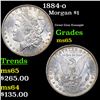 Image 1 : 1884-o Morgan Dollar $1 Grades GEM Unc
