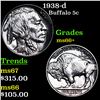 Image 1 : 1938-d Buffalo Nickel 5c Grades GEM++ Unc