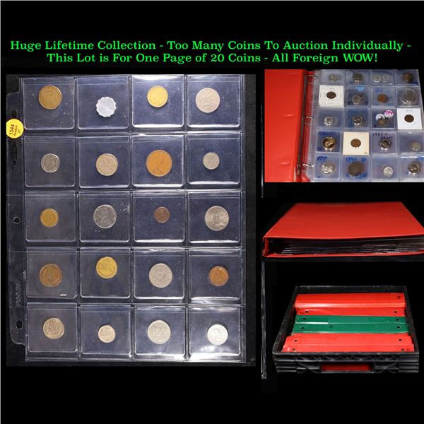 Huge Liifetime Collection - Too Many Coins To Auction Individually - This Lot is For One Page of 20 