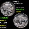 Image 1 : 1938-d Buffalo Nickel 5c Grades GEM Unc