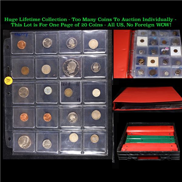 Huge Liifetime Collection - Too Many Coins To Auction Individually - This Lot is For One Page of 20 