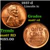 Image 1 : 1937-d Lincoln Cent 1c Grades GEM++ Unc RD