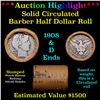Image 1 : ***Auction Highlight*** Old 50c Roll $10 Halves Solid Barber Half dollar Roll with 1909 & D  Ends (f