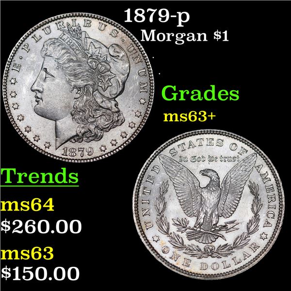 1879-p Morgan Dollar $1 Grades Select+ Unc