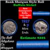 Image 1 : Buffalo Nickel Shotgun Roll in Old Bank Style 'Abbott Coin Counter' Wrapper 1927 & p Mint Ends