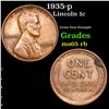 Image 1 : 1935-p Lincoln Cent 1c Grades GEM Unc RB