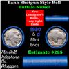 Image 1 : Buffalo Nickel Shotgun Roll in Old Bank Style 'Abbott Coin Counter' Wrapper 1930 & D Mint Ends
