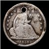 Image 2 : 1838 Partial Drapery Seated Liberty Dime 10c Grades vg details