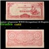 Image 1 : 1942-1944 Myanmar (Japanese WWII Occupation) 10 Rupees Banknote P# 16 Grades Select CU