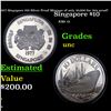 Image 1 : 1977 Singapore $10 Silver Proof Mintage of only 10,000 for this proof! Grades GEM++ Proof Deep Cameo
