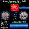 Image 1 : Buffalo Nickel Shotgun Roll in Old Bank Style 'Abbott Coin Counter' Wrapper 1937 & p Mint Ends