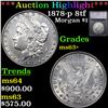 Image 1 : ***Auction Highlight*** 1878-p 8tf Morgan Dollar $1 Graded ms63+ BY SEGS (fc)